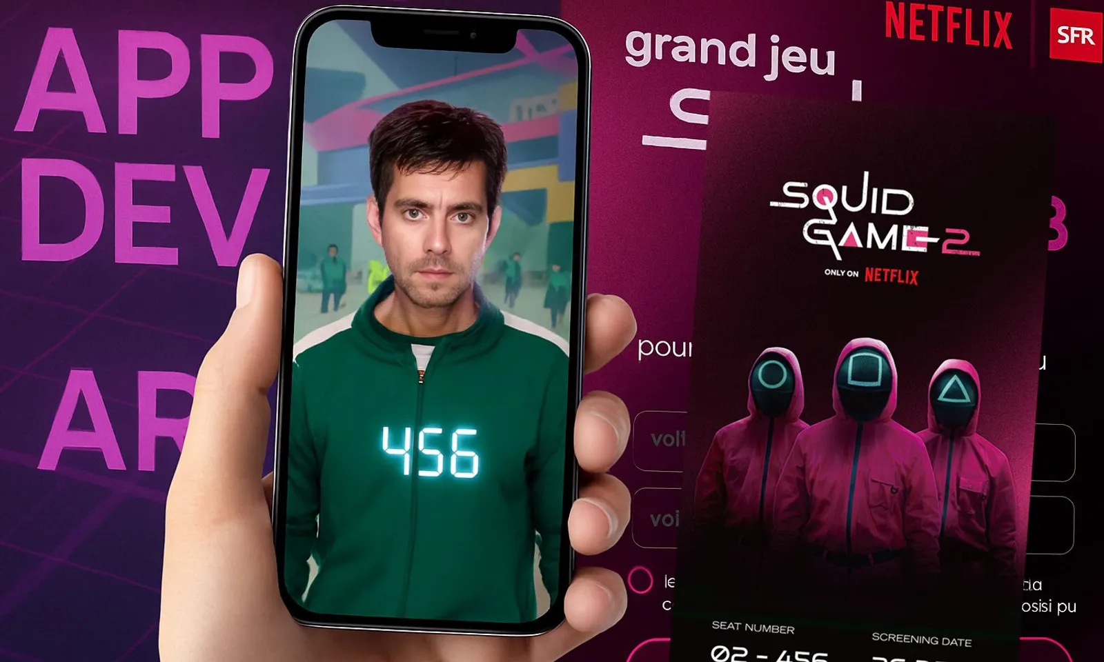 Ma photo Squid Game, application en réalité augmentée Netflix x SFR