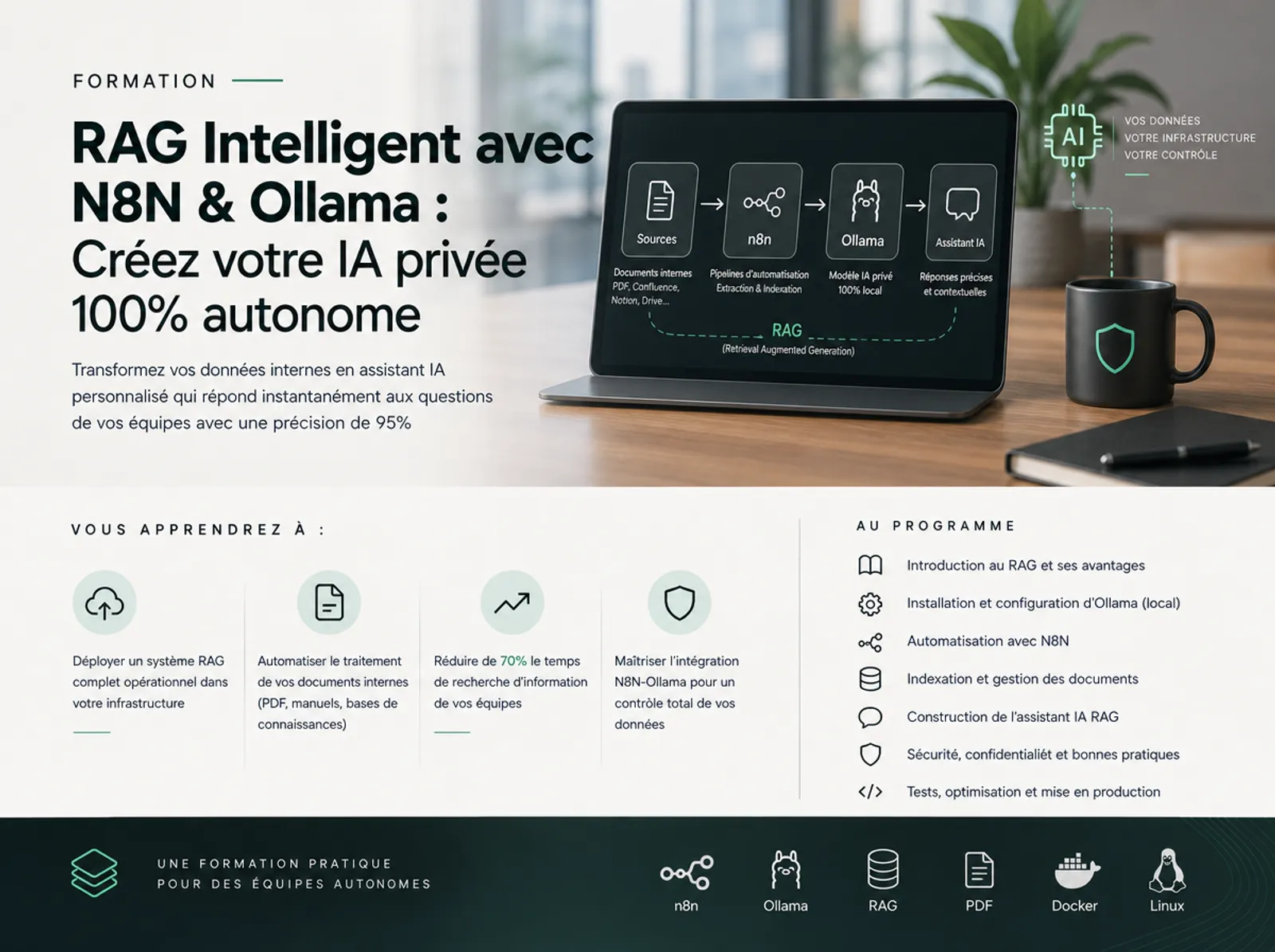 Formation RAG Intelligent avec N8N & Ollama : Créez votre IA privée 100% autonome